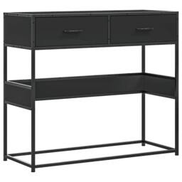 Berkfield Home Classic Console Table Black 90x35x80 cm Engineered Wood - Size: 90 x 35 x 80 cm - thumbnail 3