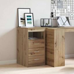 Berkfield Home Decorative Drawer Cabinet Artisan Oak 40x50x76 cm Engineered Wood in Brown - Size: 40 x 50 x 76 cm - thumbnail 2