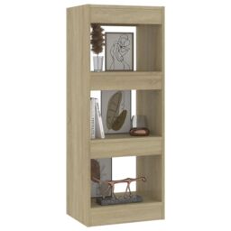 Berkfield Home Book Cabinet/Room Divider Sonoma Oak 40x30x103 cm Engineered Wood in Brown - Size: 40 x 30 x 103 cm - thumbnail 4