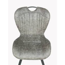 Jaipur Furniture Ltd Dining Fabric Chair with Metal Legs (Set of 2) - Grey/Black - Assembly Required in Grey - thumbnail 5