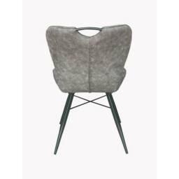 Jaipur Furniture Ltd Dining Fabric Chair with Metal Legs (Set of 2) - Grey/Black - Assembly Required in Grey - thumbnail 4