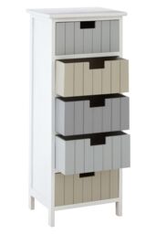 Orsina Modern Design White Mdf 5 Drawers Chest, Compact Chest Of Drawers For Livingroom, Minimalist Storage Chest - thumbnail 5