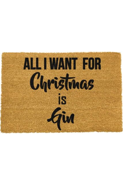Artsy Mats All I want for Christmas is Doormat in Black - Size: 40 cm x 60 cm