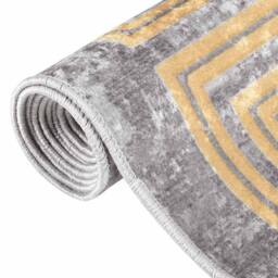 Berkfield Home Rug Washable 80x150 cm Grey Anti Slip - Size: 100 cm diameter - thumbnail 4