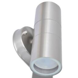 Berkfield Home Outdoor LED Wall Lights 2 pcs Stainless Steel Up/Downwards in Silver - thumbnail 5