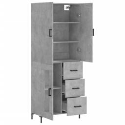 Berkfield Home Highboard Concrete Grey 69.5x34x180 cm Engineered Wood - thumbnail 4
