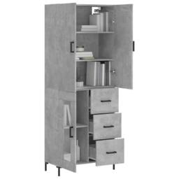 Berkfield Home Highboard Concrete Grey 69.5x34x180 cm Engineered Wood - thumbnail 1