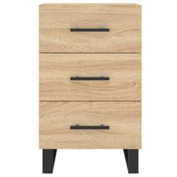 Berkfield Home Modern Bedside Cabinet Sonoma Oak 40x40x66 cm Engineered Wood in Light Tan - Size: 40 x 40 x 66 cm - thumbnail 5