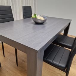 KOSY KOALA Dining Table & 4 Chairs Black Dark Grey Leather Chairs Wood Dining Set Furniture in Brown - thumbnail 6