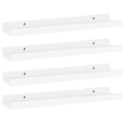 Berkfield Home Wall Shelves 4 pcs High Gloss White 40x9x3 cm - Size: 40 x 9 x 3 cm - thumbnail 2