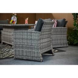 Furniture Maxi Outdoor Garden 6-seater Rattan Sofa Set With Lift Up Dining Table in Grey - thumbnail 9