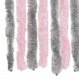 Berkfield Home Fly Curtain Silver Grey & Pink 90x200 cm Chenille - thumbnail 6