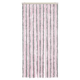Berkfield Home Fly Curtain Silver Grey & Pink 90x200 cm Chenille - thumbnail 3