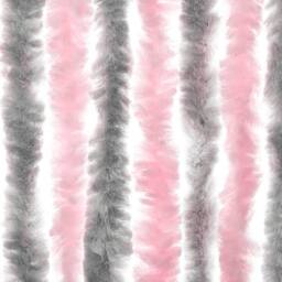 Berkfield Home Fly Curtain Silver Grey & Pink 90x200 cm Chenille - thumbnail 5