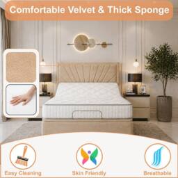 PARADISE BEDS LTD Back Care Electric Adjustable Mobility Bed with Mattress in Beige - Size: King - thumbnail 4