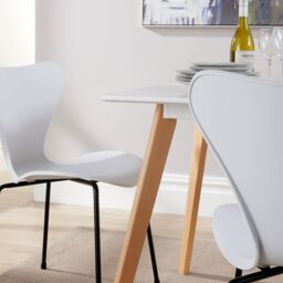 Home Source Trinity Table & 4 Penny Chairs Dining Set White Top Wooden Legs - thumbnail 8