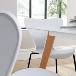 Home Source Trinity Table & 4 Penny Chairs Dining Set White Top Wooden Legs - thumbnail 6