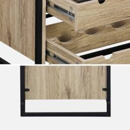 sweeek 5-shelf Wine Rack With Metal & Wood-effect in Light Brown - thumbnail 3