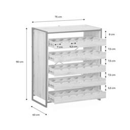 sweeek 5-shelf Wine Rack With Metal & Wood-effect in Light Brown - thumbnail 5