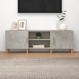 Berkfield Home TV Cabinet Concrete Grey 150x30x50 cm Engineered Wood - Size: 150 x 30 x 50 cm - thumbnail 2