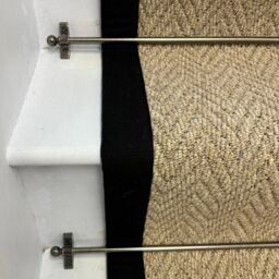RainbowHome Andes Beige Stair Runner With 100% Black Cotton Border - Size: 70 cm x 700 cm - thumbnail 3