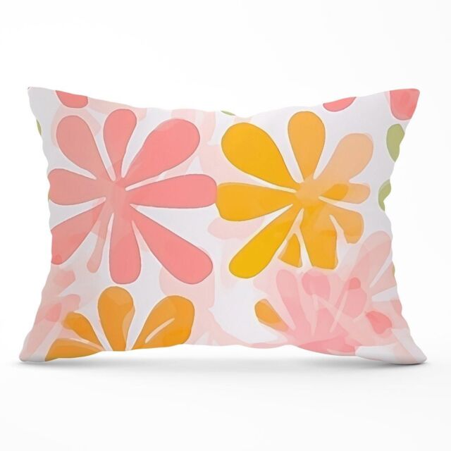 Warren Reed - Designer Yellow & Pink Flowers Cushions - Size: 60 cm x 60 cm - image 1