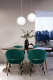 Eglo Rondo Glass & Metal 1 Light Ceiling Pendant in White - thumbnail 2