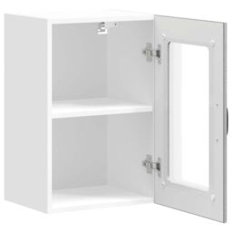 Berkfield Home Kitchen Wall Cabinet with Glass Door Lucca Grey Sonoma - thumbnail 6