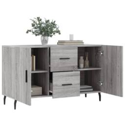 Berkfield Home Sideboard Grey Sonoma 100x36x60 cm Engineered Wood - Size: 100 x 36 x 60 cm - thumbnail 4
