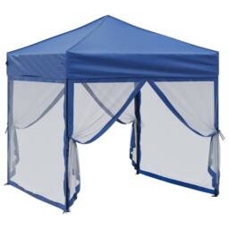 Berkfield Home Sturdy Folding Party Tent with Sidewalls Blue 2x2 m - thumbnail 1