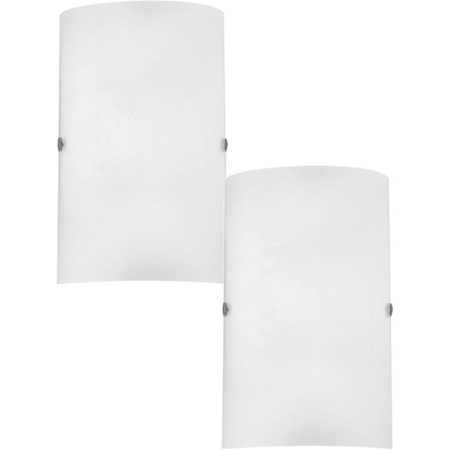 Loops 2 PACK Wall Light Colour Satin Nickel Shade White Satinized Glass E14 1x60W in Metallics - image 1