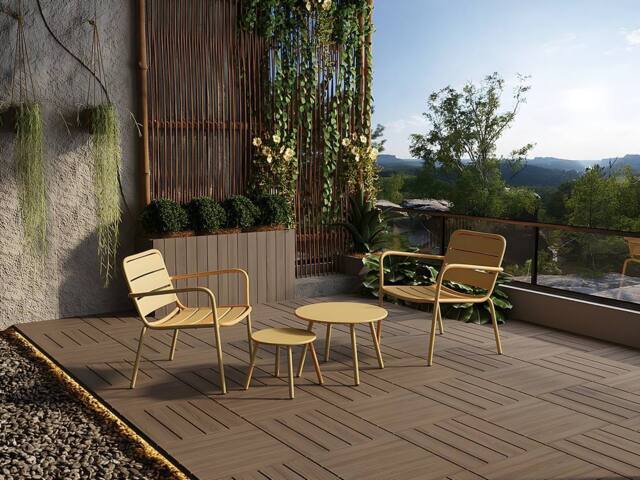 Vente-unique Metal Nesting Tables - Mustard Yellow - MIRMANDE By MYLIA - image 1