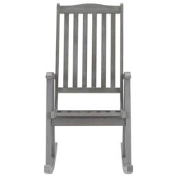 Berkfield Home Rocking Chair Grey Solid Acacia Wood - thumbnail 2