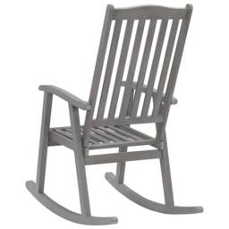 Berkfield Home Rocking Chair Grey Solid Acacia Wood - thumbnail 4