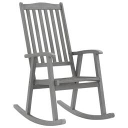 Berkfield Home Rocking Chair Grey Solid Acacia Wood - thumbnail 1