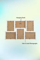 Arpan Photo Frames with Collage Multiple for 6 Photos/Pictures in 4 x 6 Inches Wooden, MDF Wall Mounting Frame in White - thumbnail 3