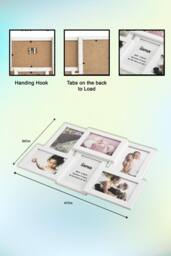 Arpan Photo Frames with Collage Multiple for 6 Photos/Pictures in 4 x 6 Inches Wooden, MDF Wall Mounting Frame in White - thumbnail 2