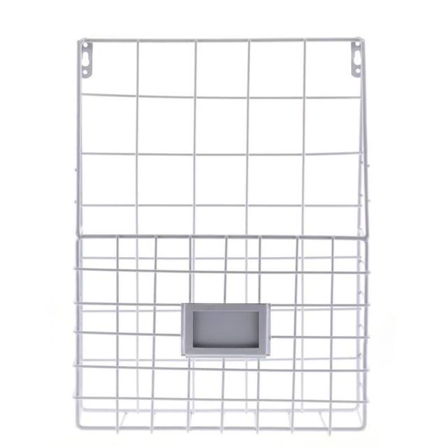 SPETLEK Simple Wire Magazine Newspaper Basket Wall 2x White - Size: Large - image 1