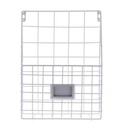 SPETLEK Simple Wire Magazine Newspaper Basket Wall 2x White - Size: Large