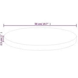 Berkfield Home Round Table Top √ò50x2, 5 cm Untreated Solid Wood Oak in Light Brown - thumbnail 4