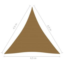 Berkfield Home Sunshade Sail 160 g/m ² Taupe 4.5x4.5x4.5 m HDPE in Beige - thumbnail 6