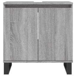 Berkfield Home Modern 3 Piece Bathroom Cabinet Set Grey Sonoma Engineered Wood - thumbnail 6