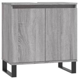 Berkfield Home Modern 3 Piece Bathroom Cabinet Set Grey Sonoma Engineered Wood - thumbnail 5