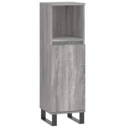 Berkfield Home Modern 3 Piece Bathroom Cabinet Set Grey Sonoma Engineered Wood - thumbnail 7