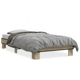Berkfield Home Bed Frame without Mattress Sonoma Oak 75x190 cm Small Single in Light Tan - thumbnail 1