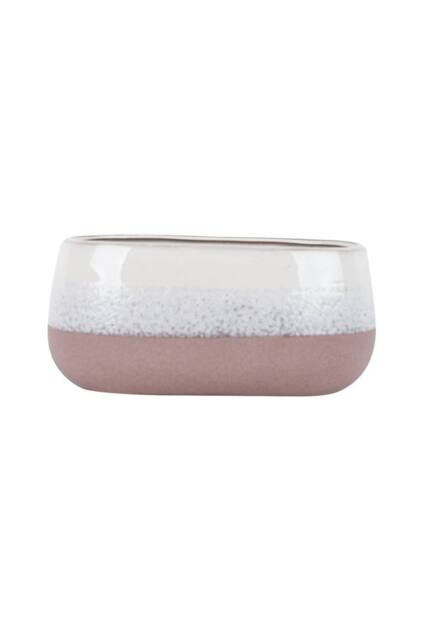KDMD Hortus Pink & White Bordeaux Stoneware Pot 13cm H x 26cm Dia - image 1