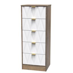 Ready Assembled 2 U Washington 5 Drawer Tall Bedside (Ready Assembled) in Dark Brown - thumbnail 3