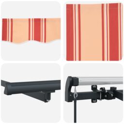 Berkfield Home Retractable Awning Manual Yellow / Orange / White Anthracite - thumbnail 8