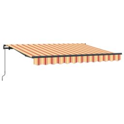 Berkfield Home Retractable Awning Manual Yellow / Orange / White Anthracite - thumbnail 2