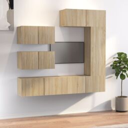 Berkfield Home 6 Piece TV Cabinet Set Sonoma Oak Engineered Wood in Brown - thumbnail 1